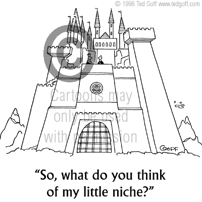 sales cartoon 2087: Salesman orders at restaurant: 