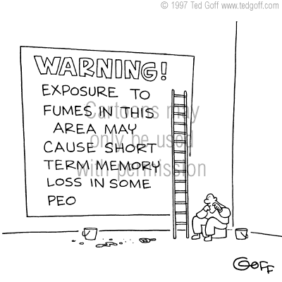 safety cartoon 2220: Manager with messy office to employee: 