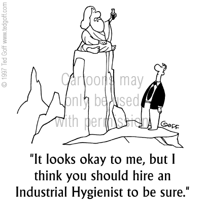 management cartoon 2249: Chemist with test tube: 