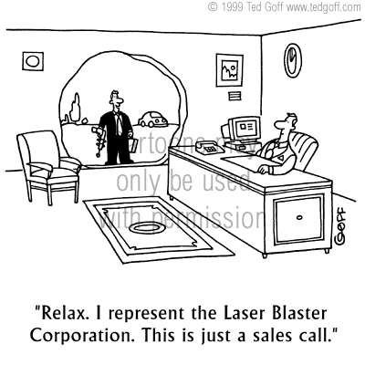 sales cartoon 2681: Postal workers in front of heap of mail in back room: 