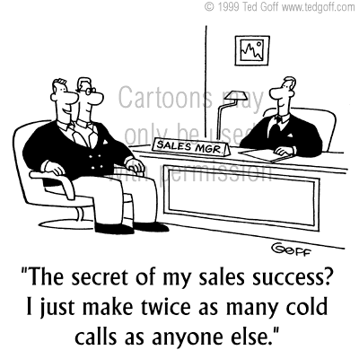 sales cartoon 2688: Salesman to buyer: Congratulations! Youve just made the best purchasing decision of my career!