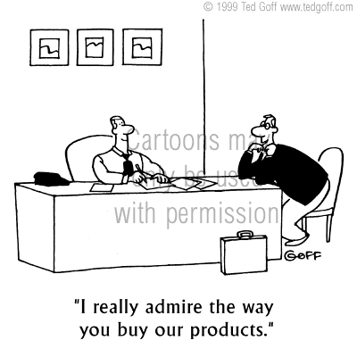 sales cartoon 2727: This is our model 6400 bullhorn. I can offer it to you at a special discount.