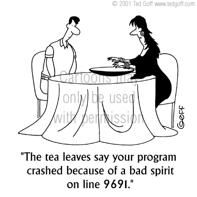 computer cartoon 3308: Complex machine in store window: 