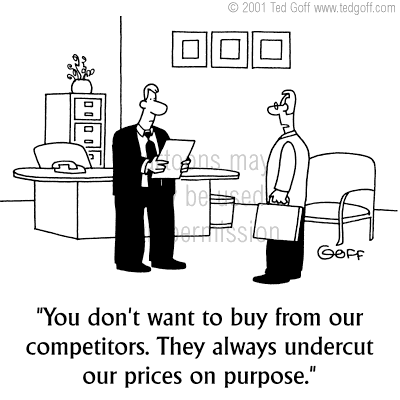 customer service cartoon 3348: Sign: 