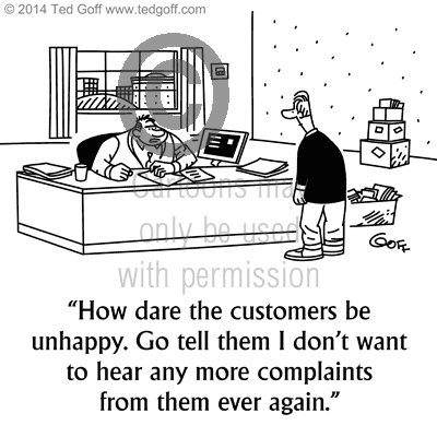 sales cartoon 7480: Man at booth under sign 