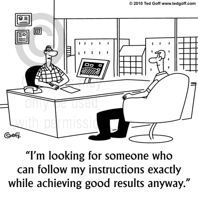 I'm looking for someone who can follow my instructions exactly while achieving good results anyway.