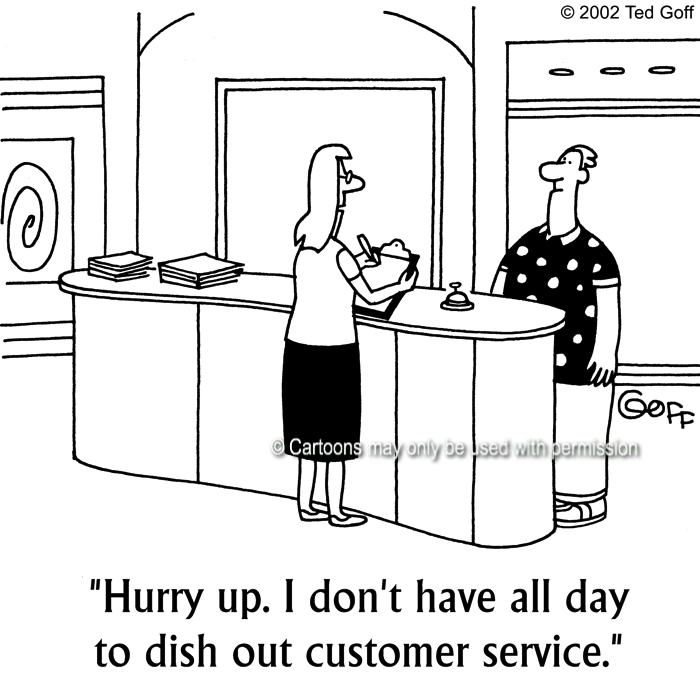 Cartoon about customer service