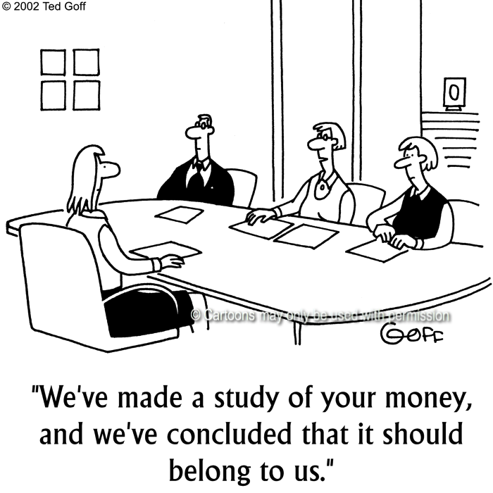Cartoon about financial
