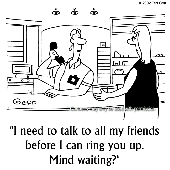 Cartoon about customer service