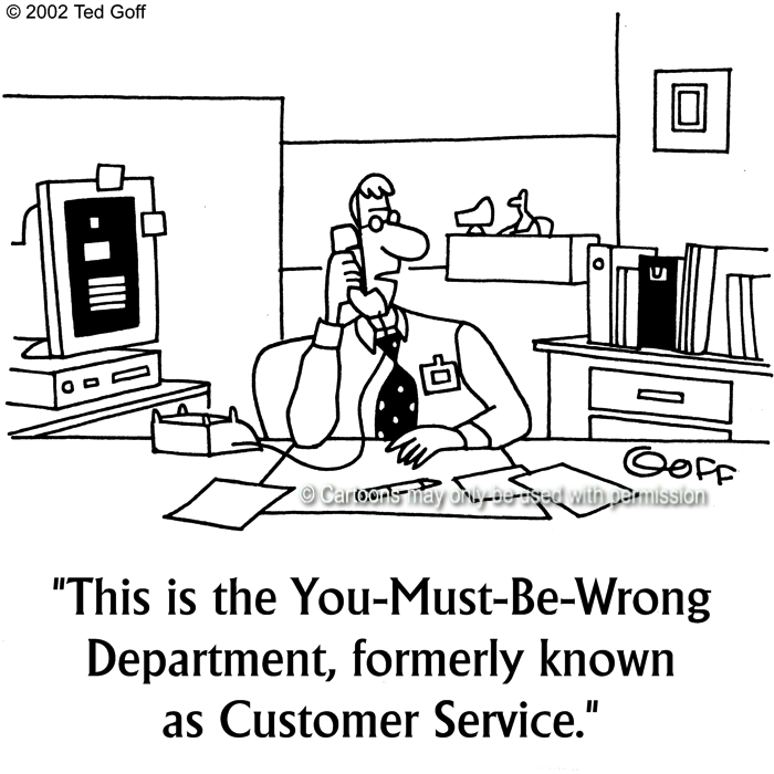 Cartoon about customer service