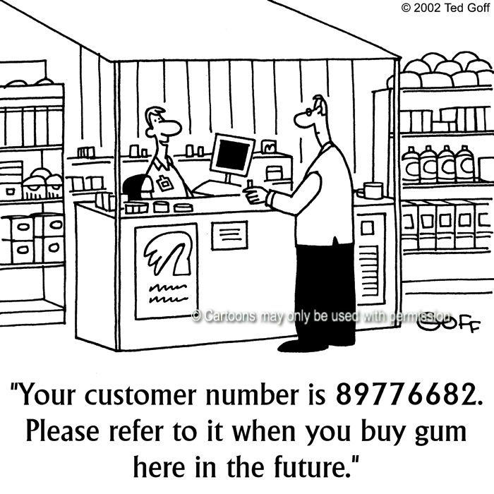 Cartoon about customer service