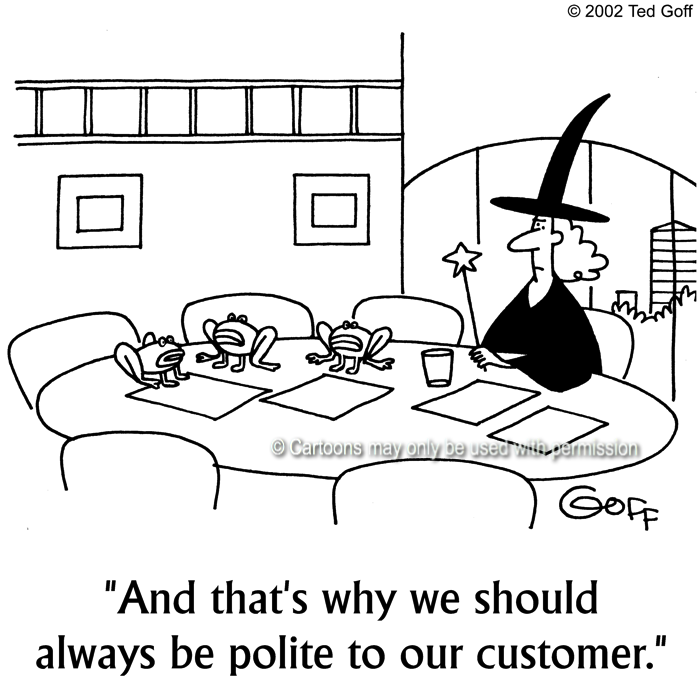 Cartoon about customer service