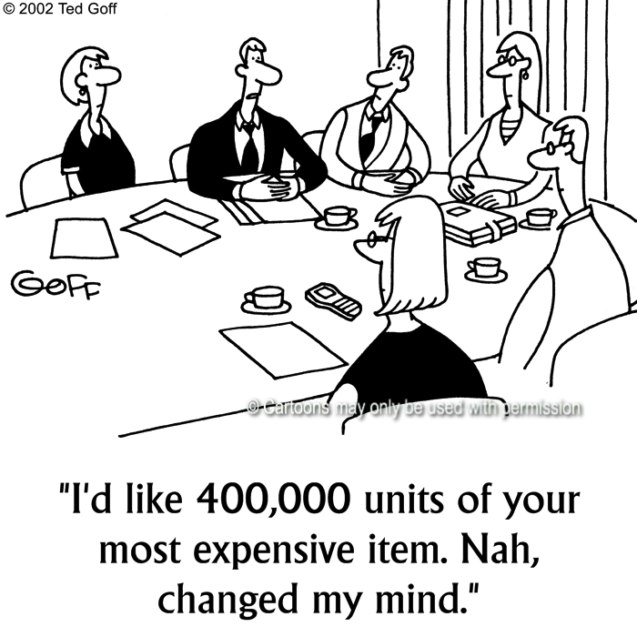 Cartoon about sales