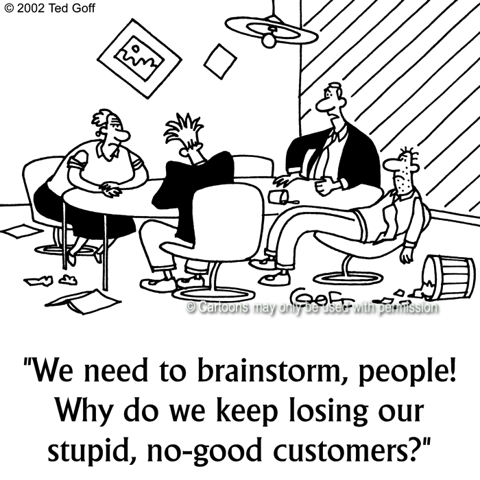 Cartoon about customer service