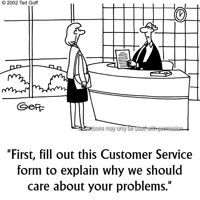 Cartoon about customer service
