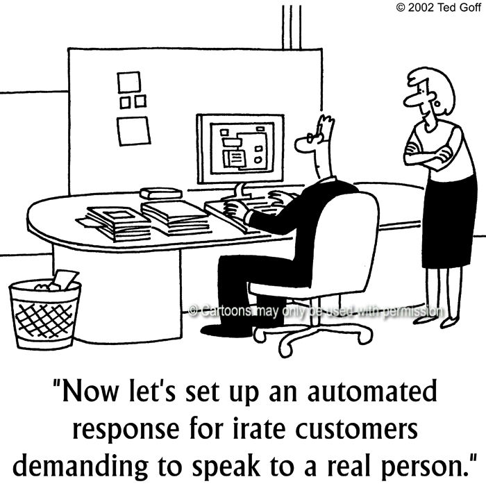 Cartoon about customer service