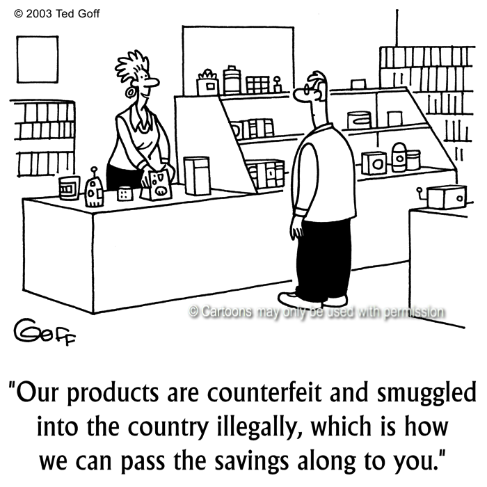 Cartoon about retail