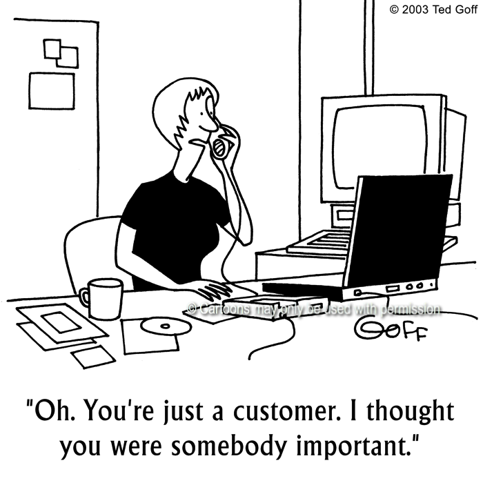 Cartoon about customer service