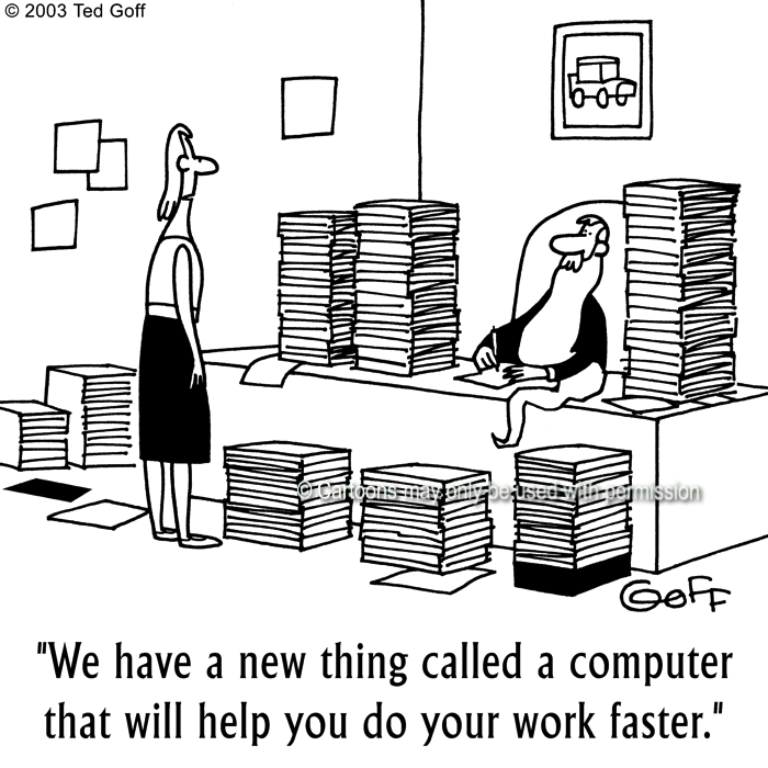 Cartoon about computer