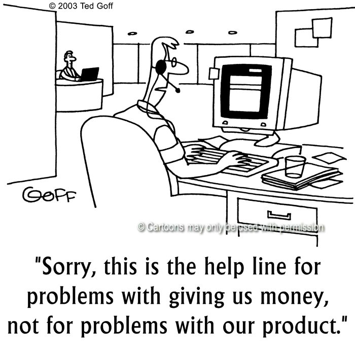 Cartoon about customer service