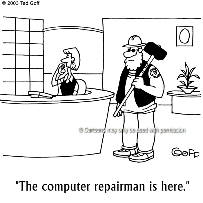 Cartoon about computer