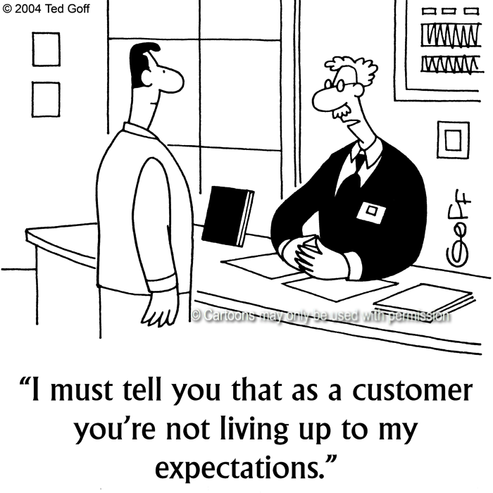 Cartoon about customer service