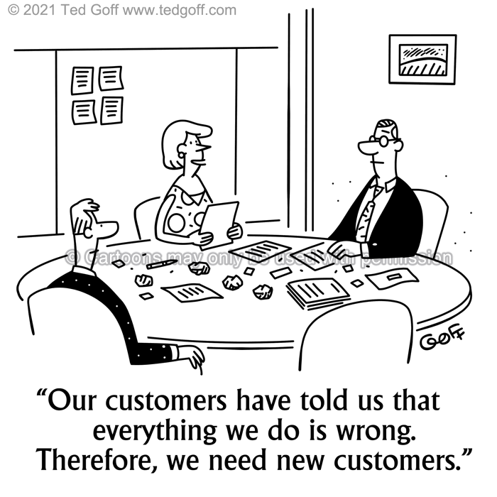 Cartoon about customer service