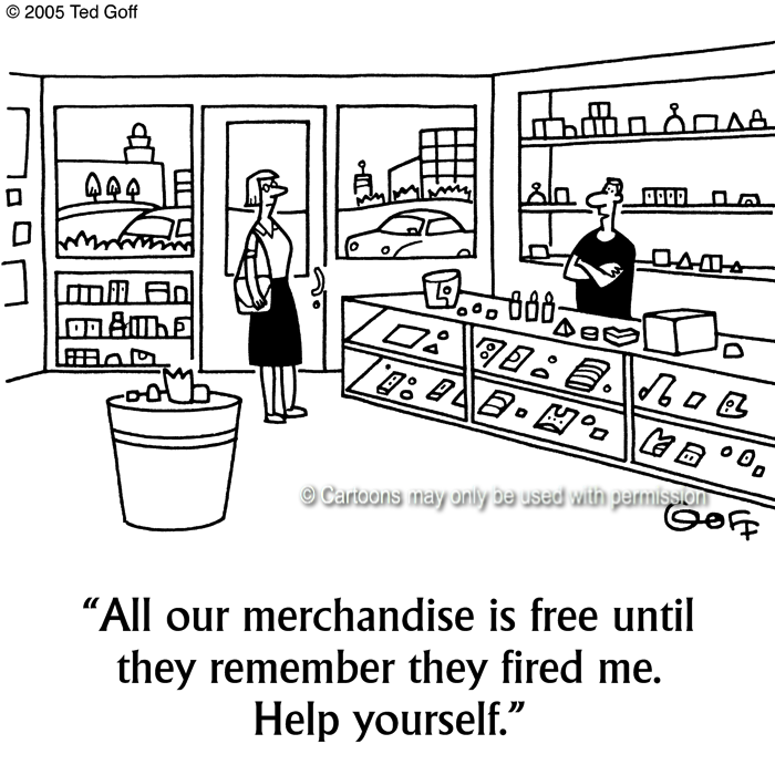 Cartoon about retail