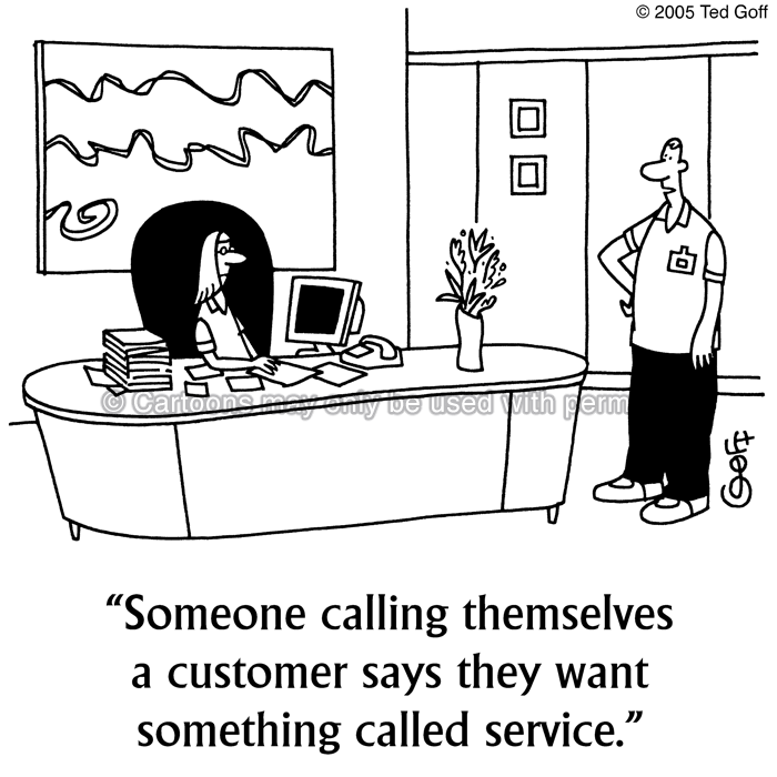 Cartoon about customer service