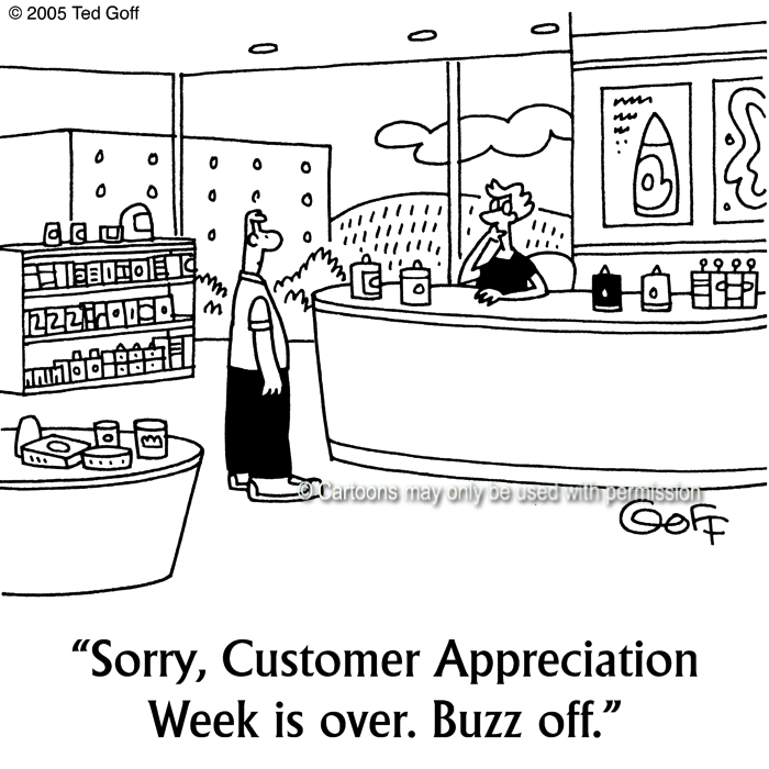 Cartoon about customer service