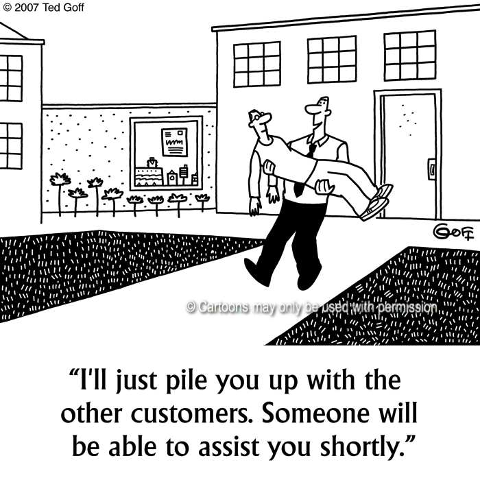 Cartoon about customer service
