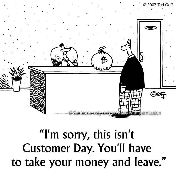 Cartoon about customer service
