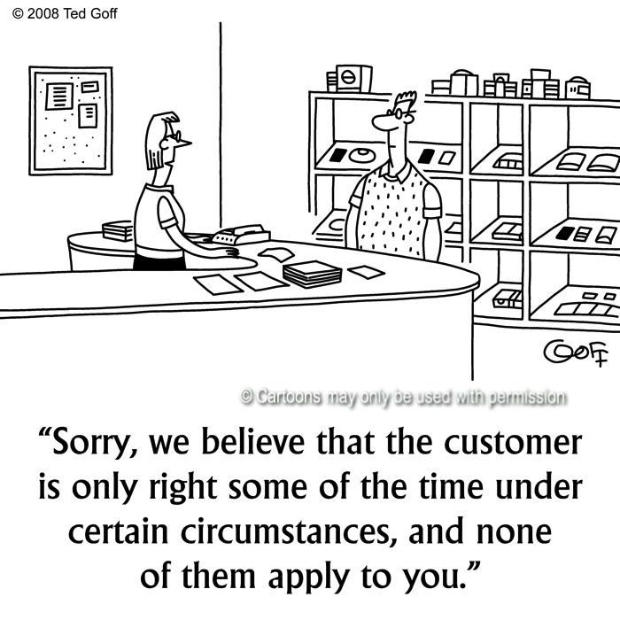 Cartoon about customer service
