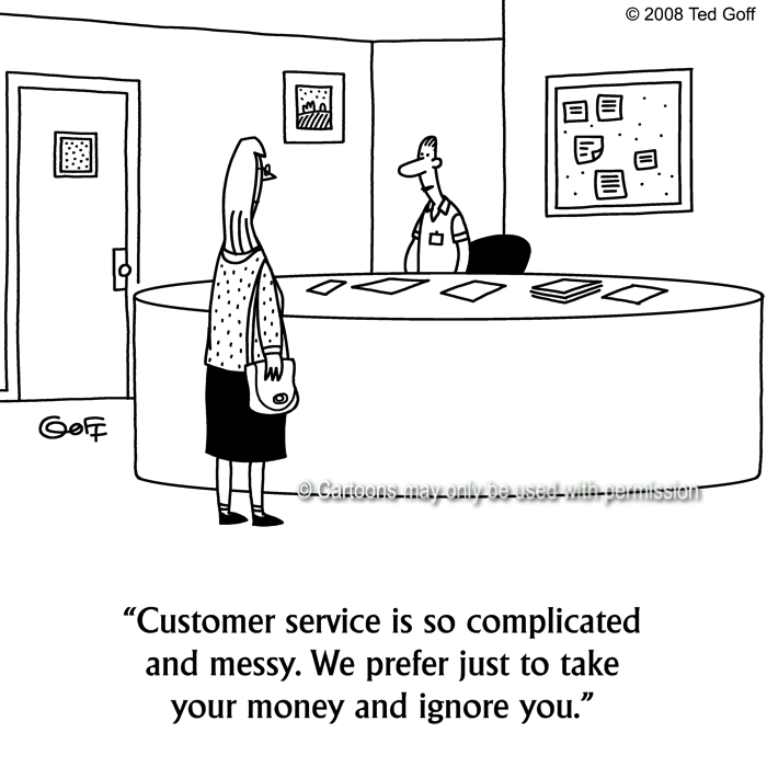 Cartoon about customer service
