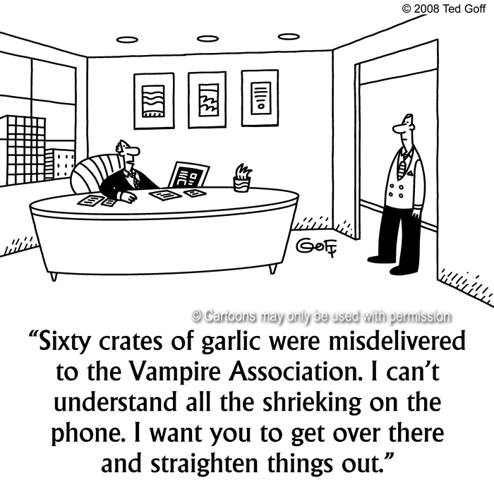 Cartoon about customer service