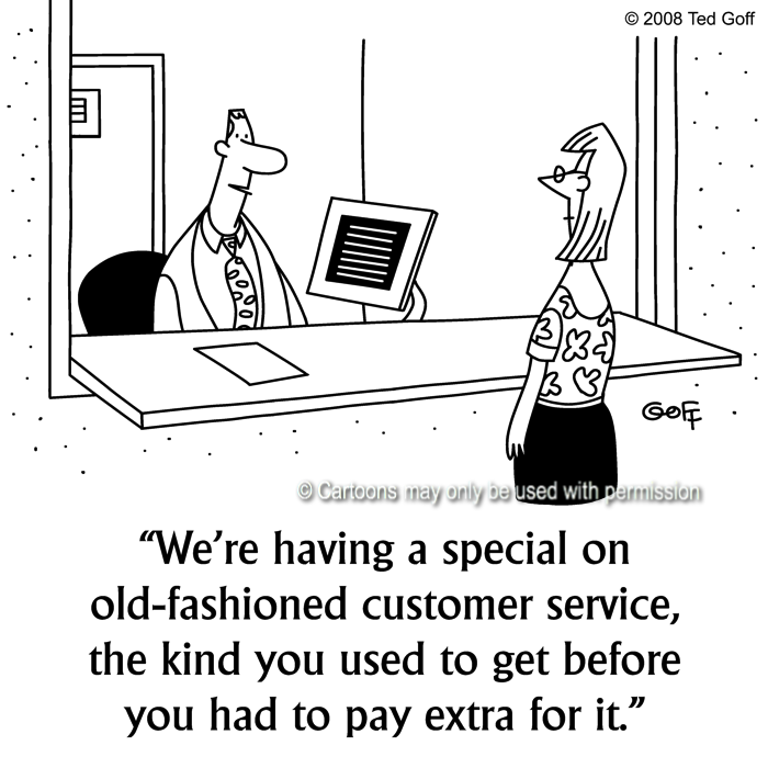 Cartoon about customer service