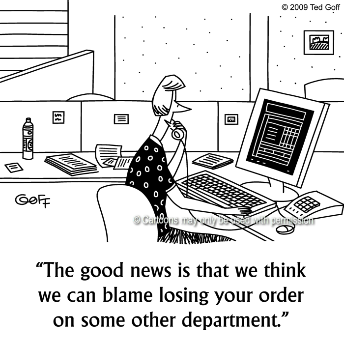 Cartoon about customer service