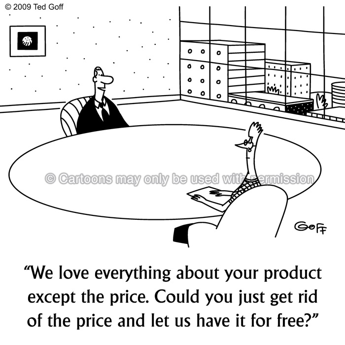 Cartoon about sales