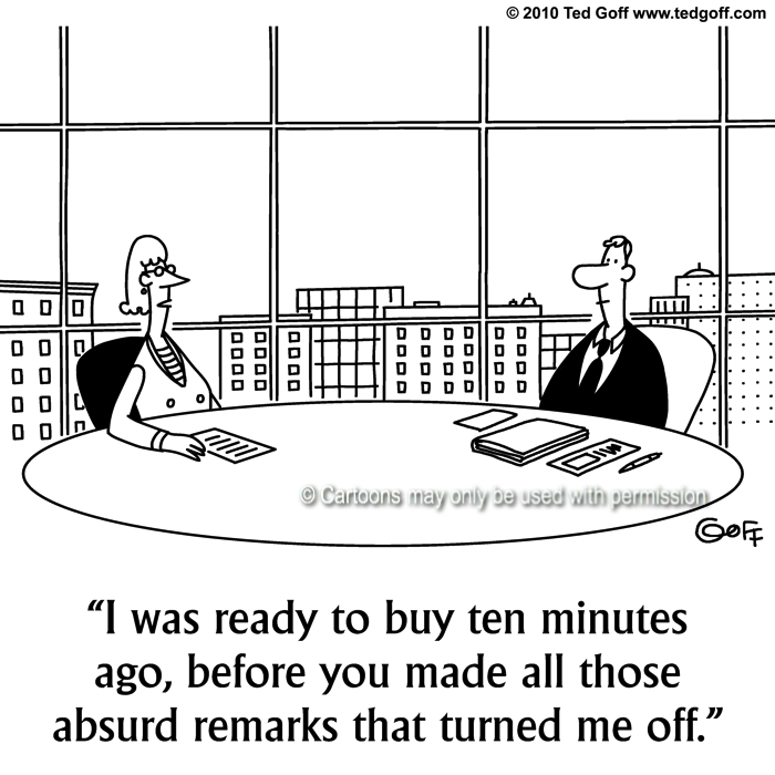 Cartoon about sales