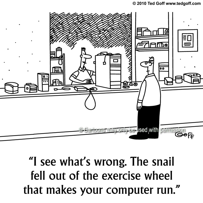 Cartoon about computer