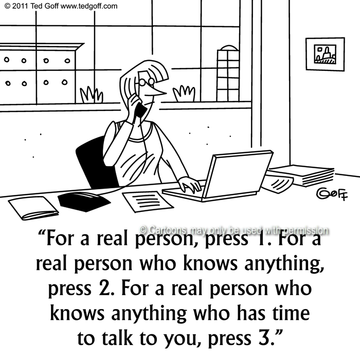 Cartoon about customer service