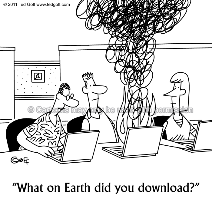 Cartoon about computer