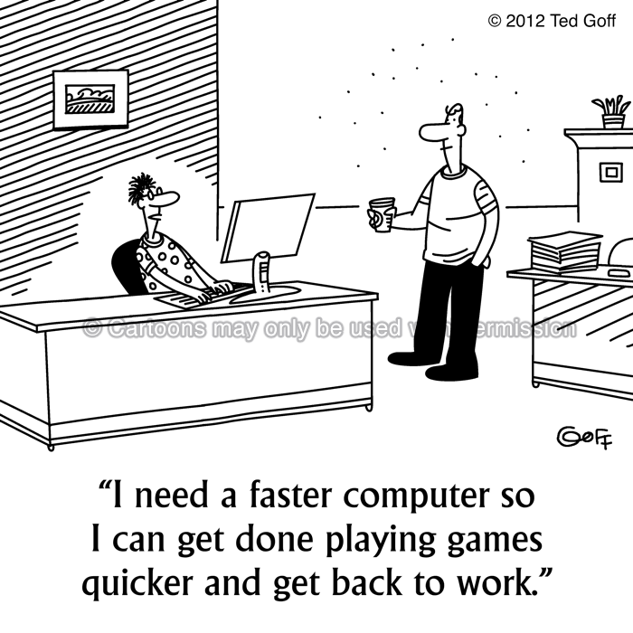 Cartoon about computer