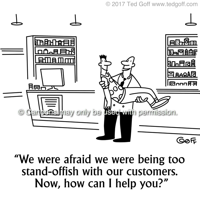 Cartoon about customer service